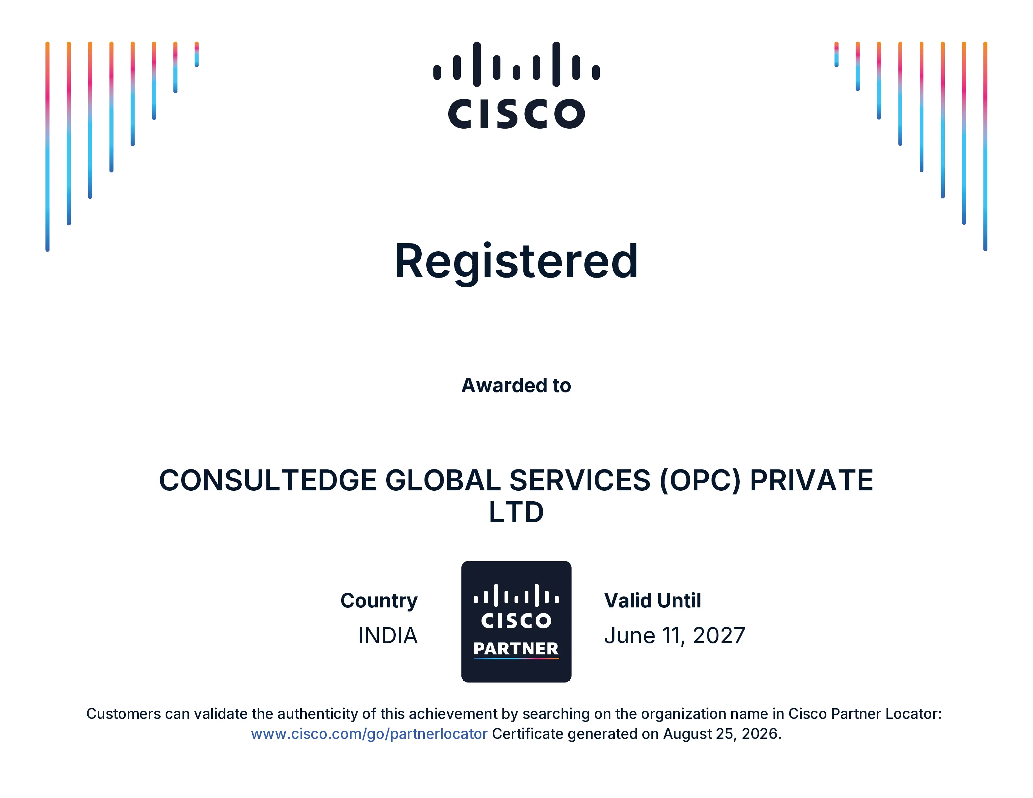 CERT-In Information Security Auditor Certificate — ConsultEdge Global